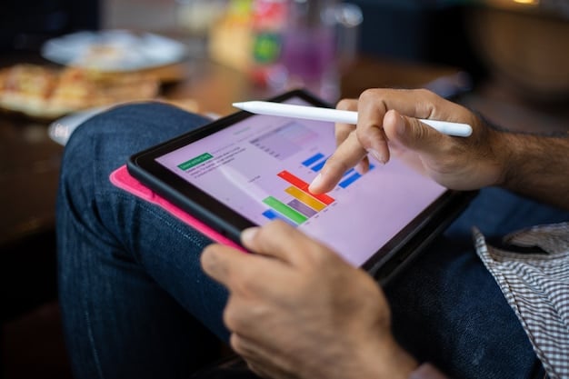 An individual using a digital tool to assess their skills and interests, with colorful charts and graphs representing different career paths and their potential match. The interface is user-friendly and emphasizes personalized career planning.