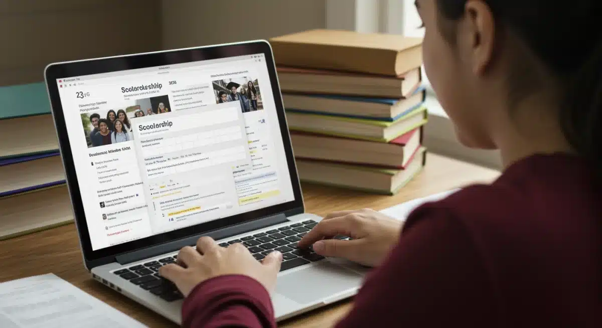 Student researching 2026 scholarship opportunities online