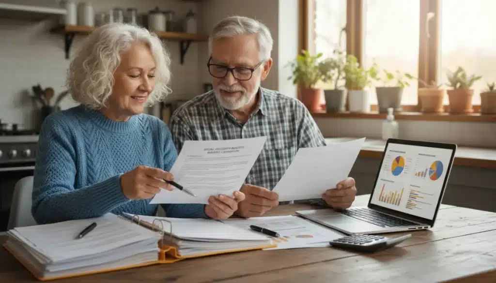 Senior couple reviewing property tax relief and prescription drug discount information for 2026